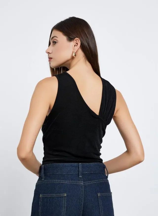 Brown One-Shoulder Sleeveless Bodysuit for Women – image 5
