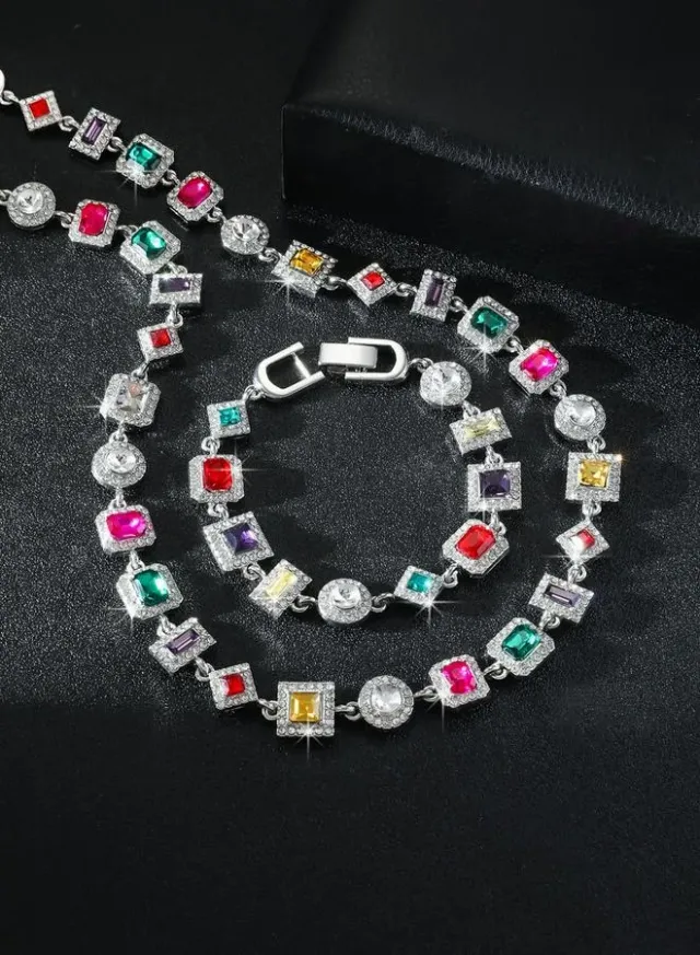 Geometric Necklace and Bracelet Set – image 5