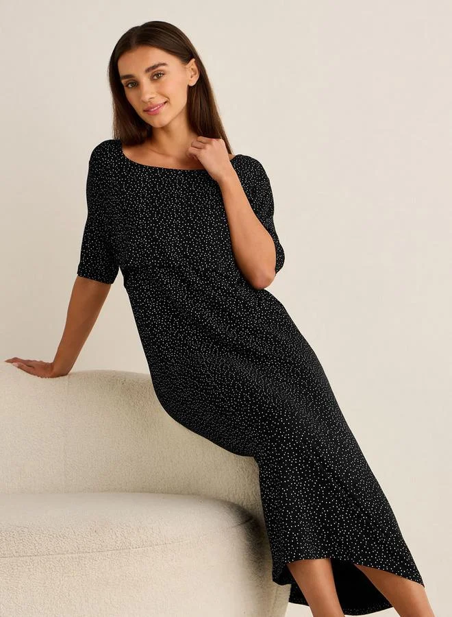 Printed Maternity Night Dress Green