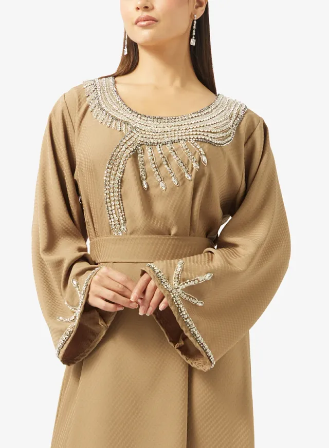 Embellished Belted Jalabiya – image 3