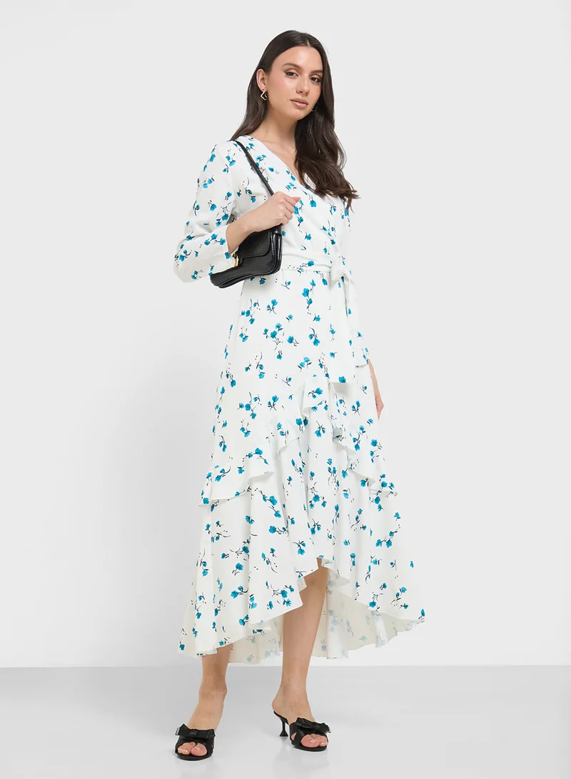 Floral Print Dress White