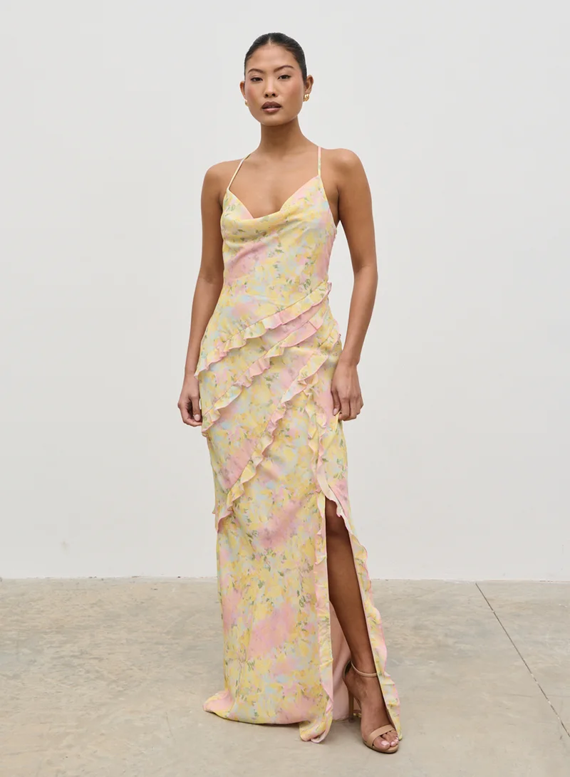 Floral Print Ruffle Dress