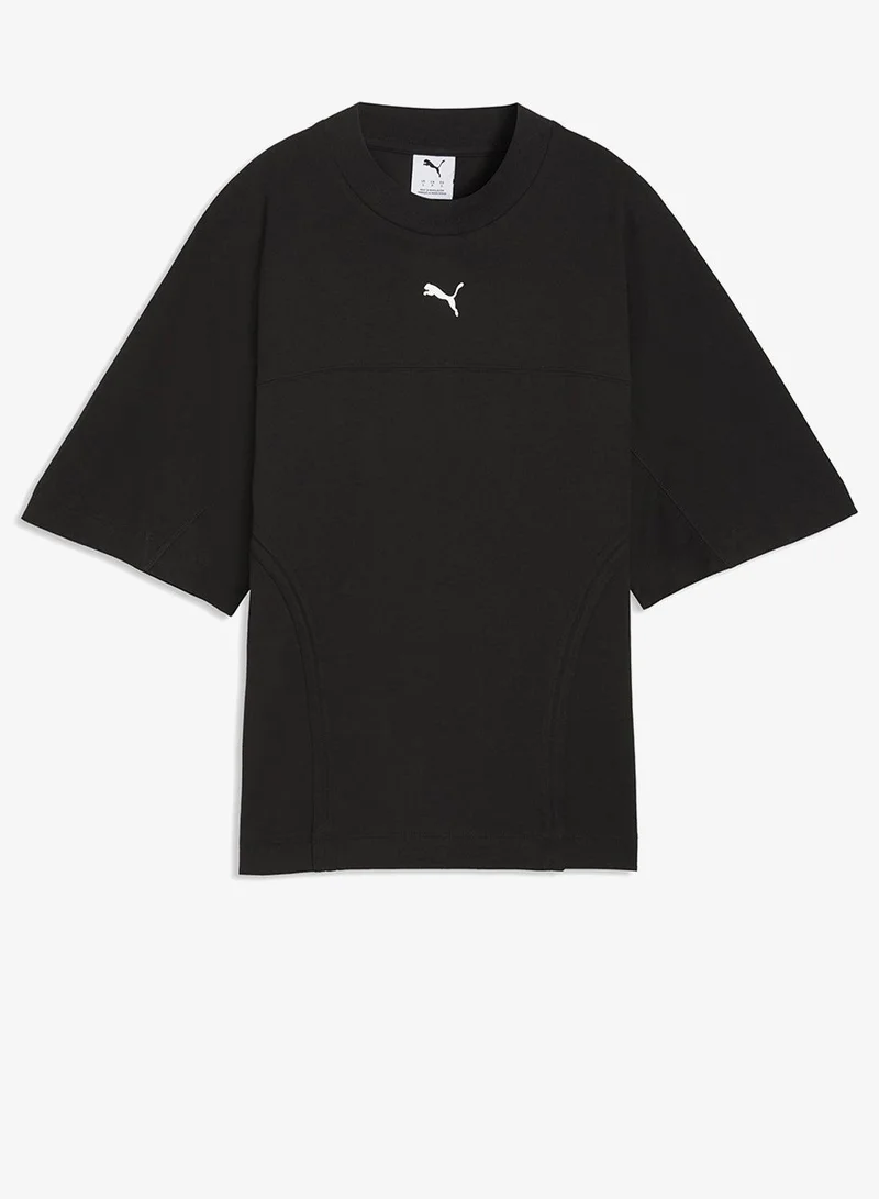 Dare To Fitted Waist T-Shirt Black
