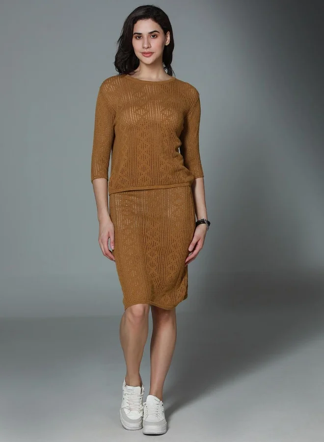 Women's Regular Fit Co-ord Pale Brown