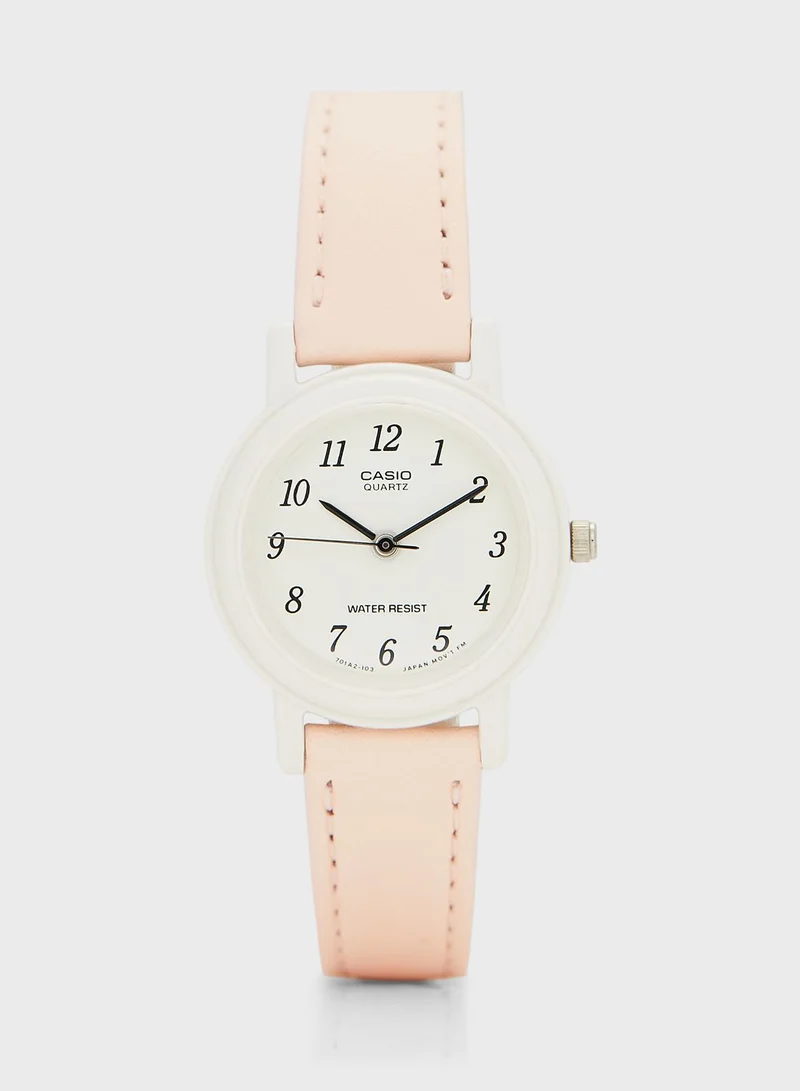 Pu Strap Analog Watch