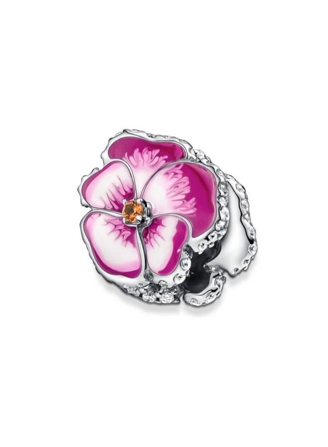 Pansy Flower Charm Pink