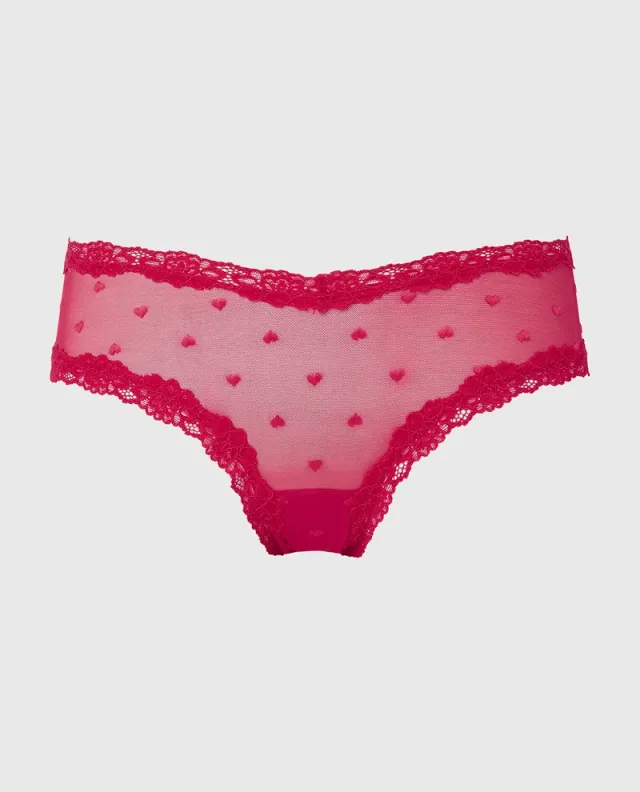 La Senza Diva Cheeky Panties - Black Heart Mesh with Lace Trim – image 5