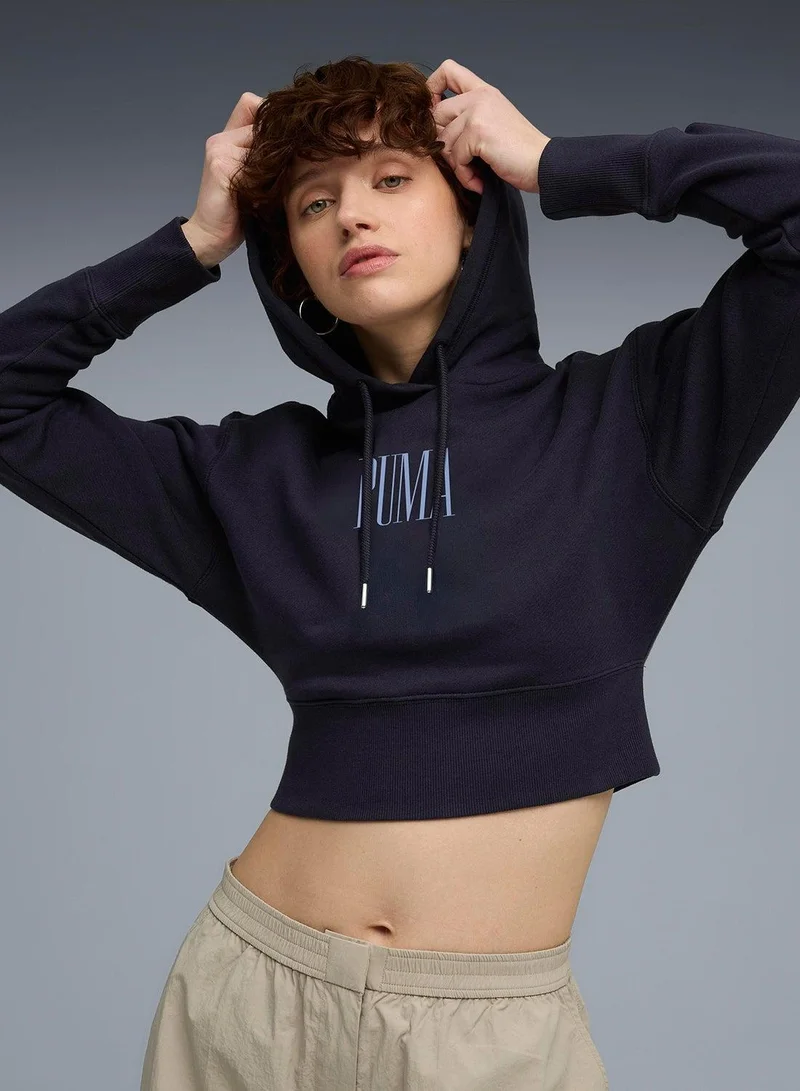 Relaxed Graphic Hoodie Blue