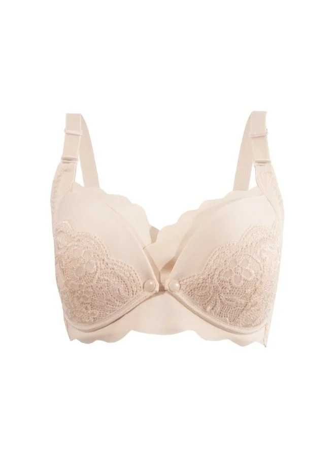 Seamless Maternity & Nursing Bra Beige