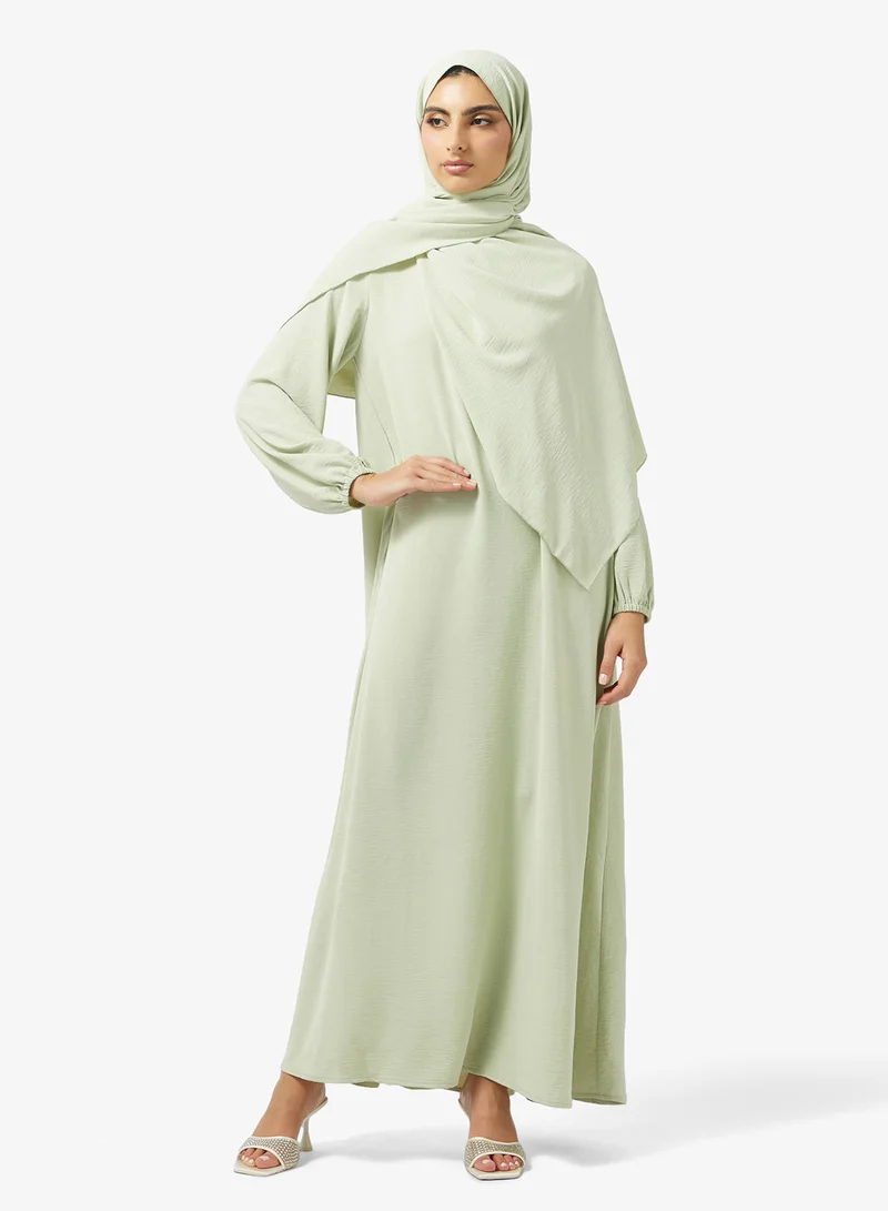 Basic Abaya with Sheila - Green
