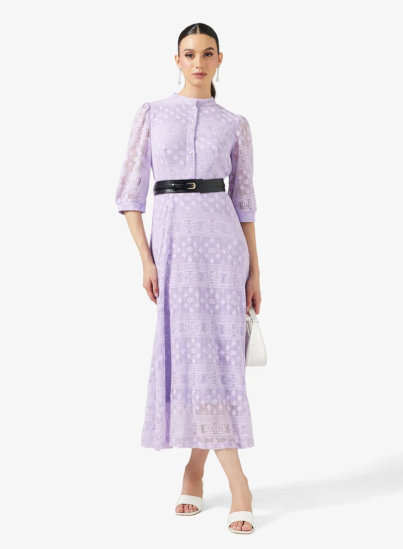 Lace A-Line Dress Mauve