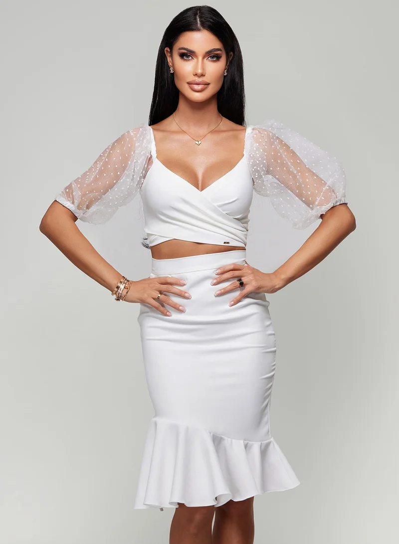 Promise Top & Skirt Set White