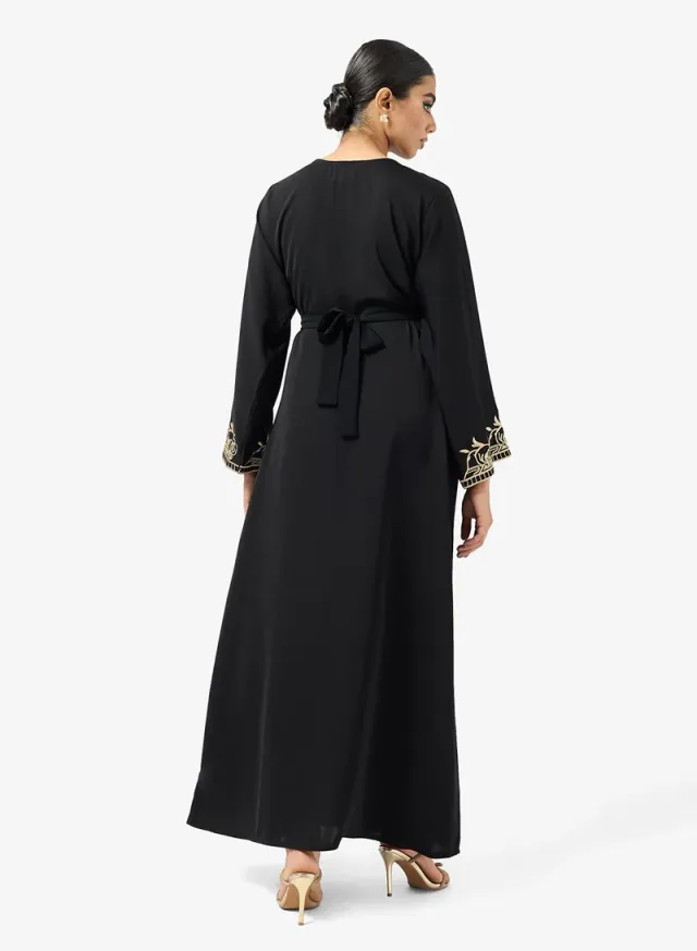 Embroidered Belted Jalabiya – image 3