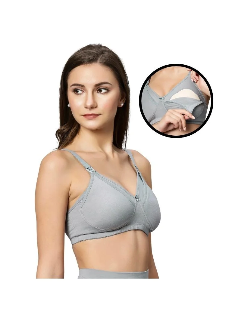 TUMMY Bamboo Cotton Nursing Bra Light Gray