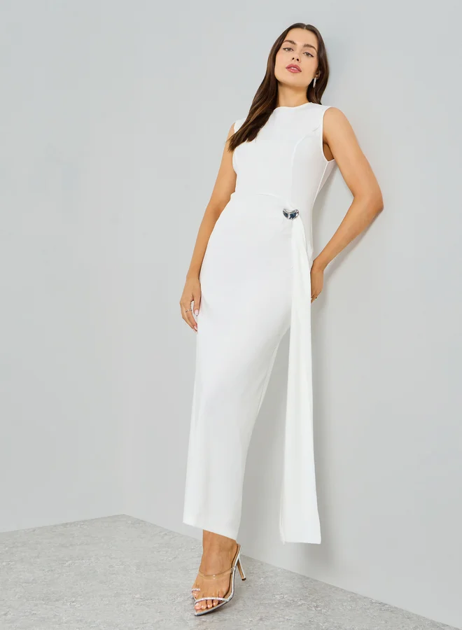 Off-White Sleeveless Bodycon Maxi Dress White
