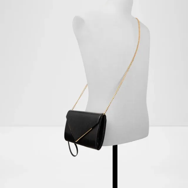 Elona Textured Envelope Clutch Black – image 4