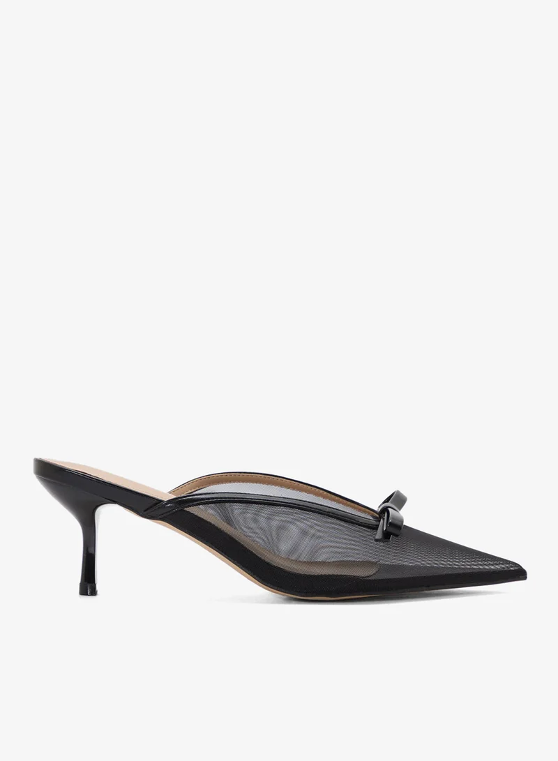 Bow Detail Mesh Pump Black