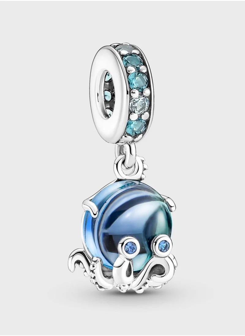 Faceted Murano Glass Charm Blue