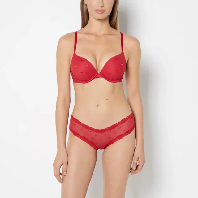 La Senza Diva Cheeky Panties - Black Heart Mesh with Lace Trim – image 4
