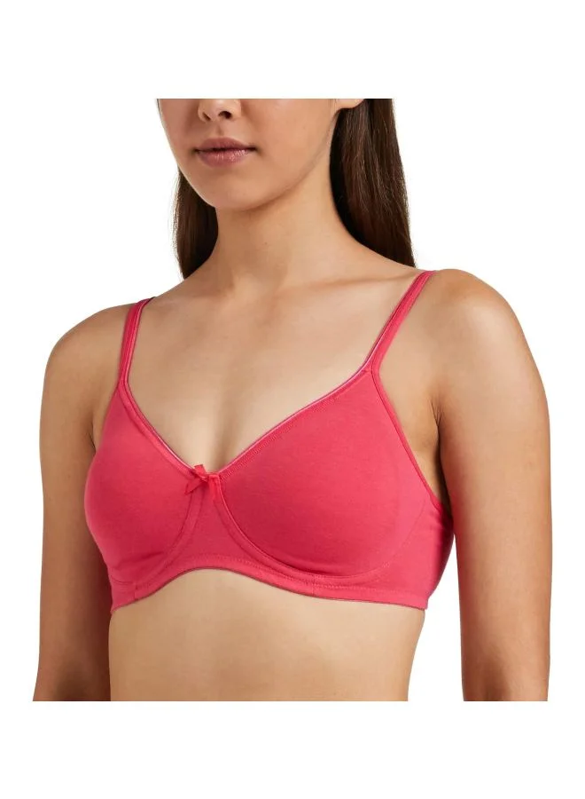1722 Women's Non-Padded Wire-Free Cotton Bra Rose Pink