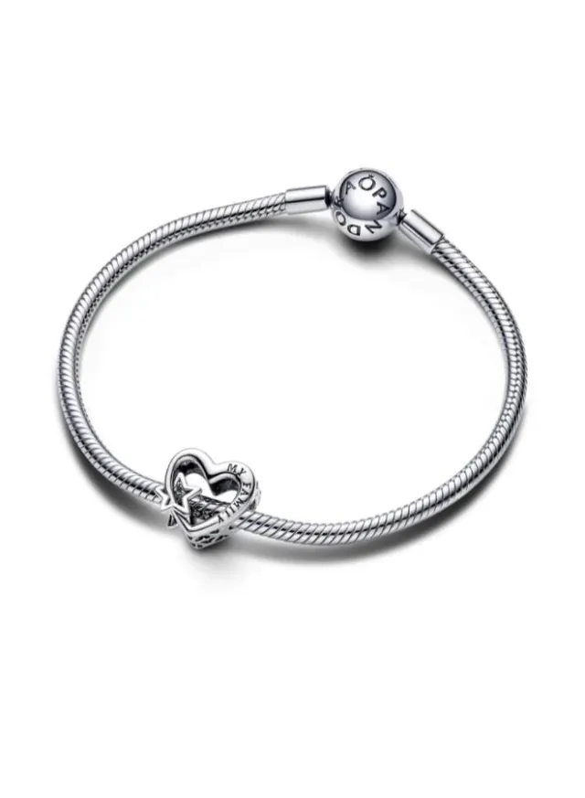 Sterling Silver Openwork Heart & Star Charm (925) – image 3
