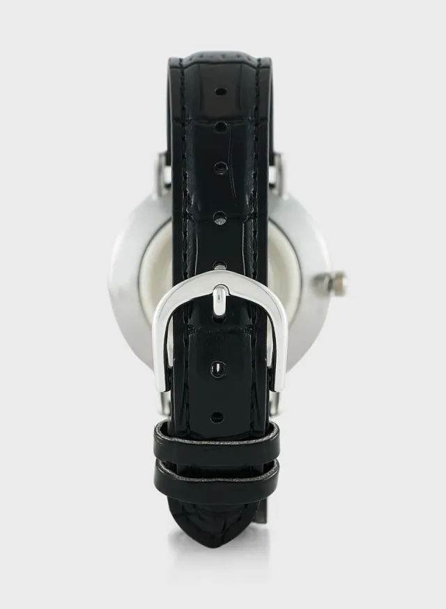 PU Strap Analog Watch Black – image 4