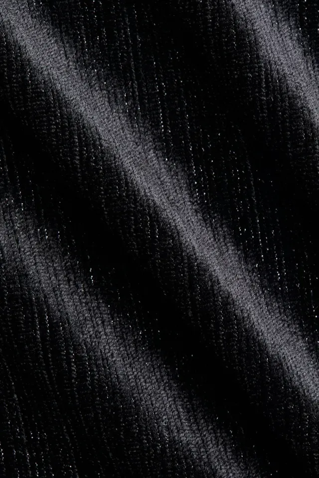 Recycled Velour Shift Dress with Glittery Threads and Side Slit – image 5