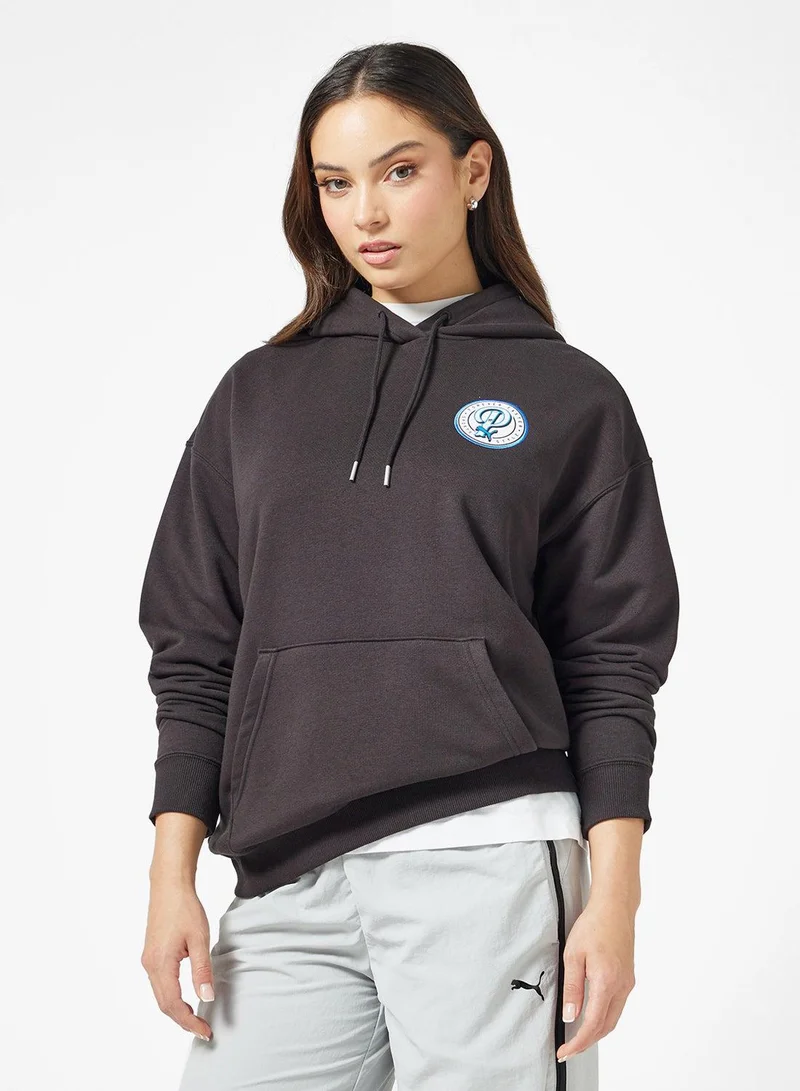 Women's Relaxed Graphic Hoodie Dark Slate Gray