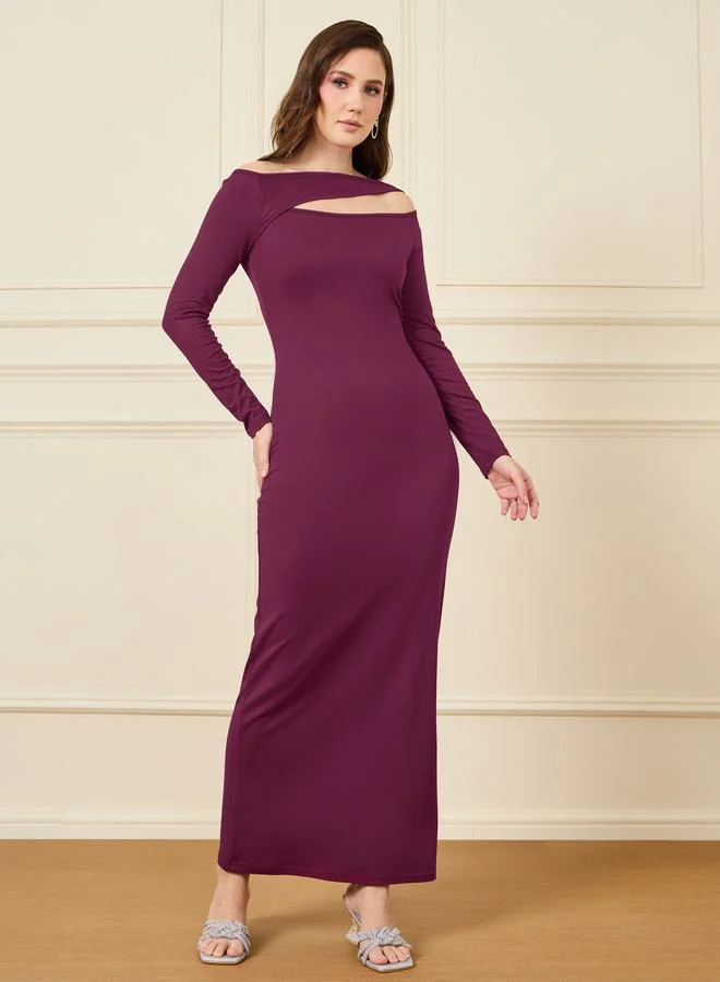 Cutout Maxi Dress Burgundy