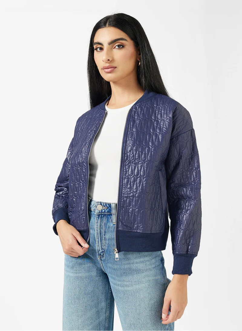 Knitted Jacket Deep Slate Blue