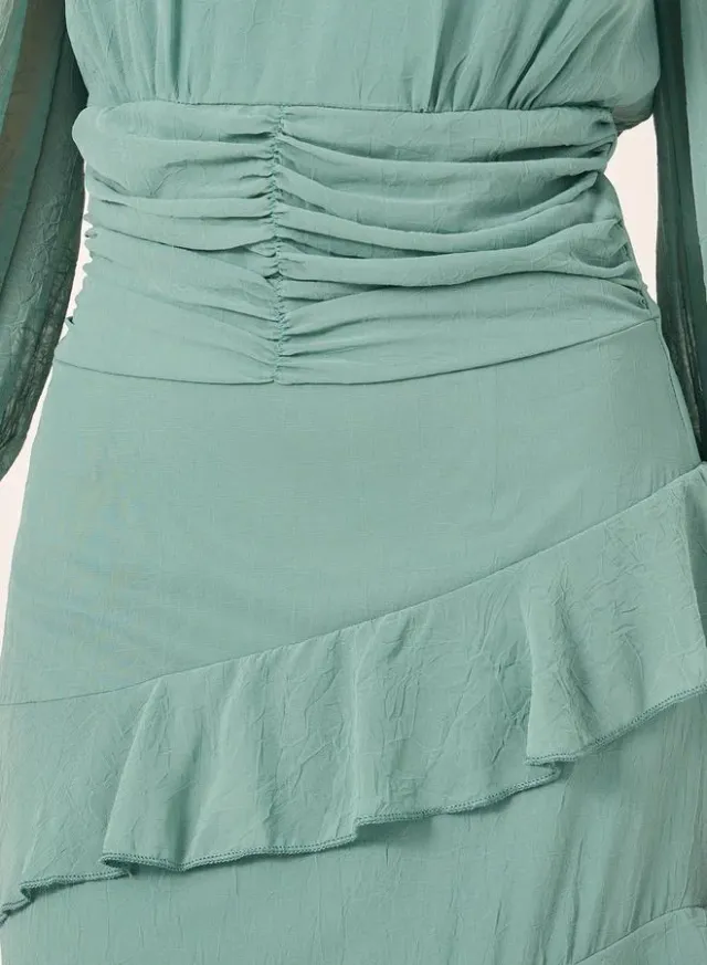 فستان شيفون مكشكش – صورة 4