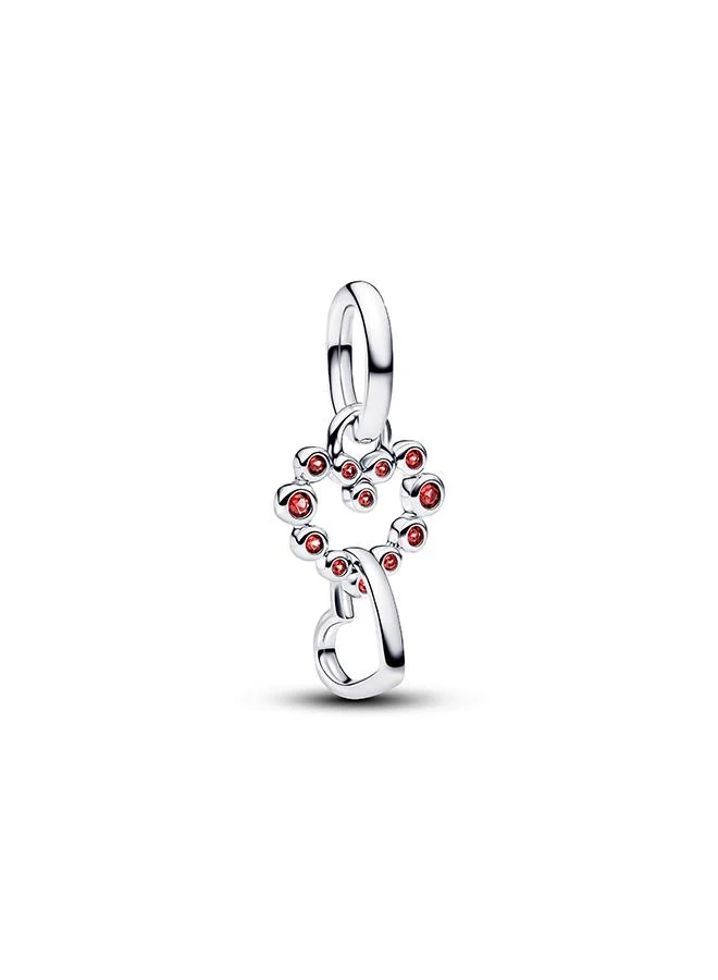 Connected Hearts Dangle Charm Red