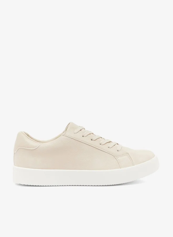 Suede Court Sneakers Beige