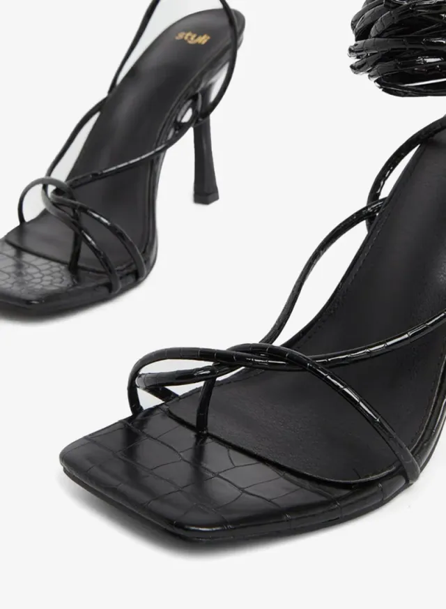 Styli Women's High Stiletto Heel Tie-Up Strappy Sandals – image 4