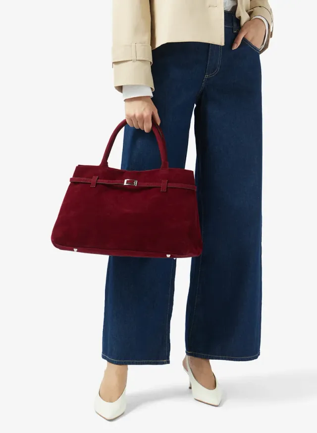 Buckle Suede Tote Bag – image 6