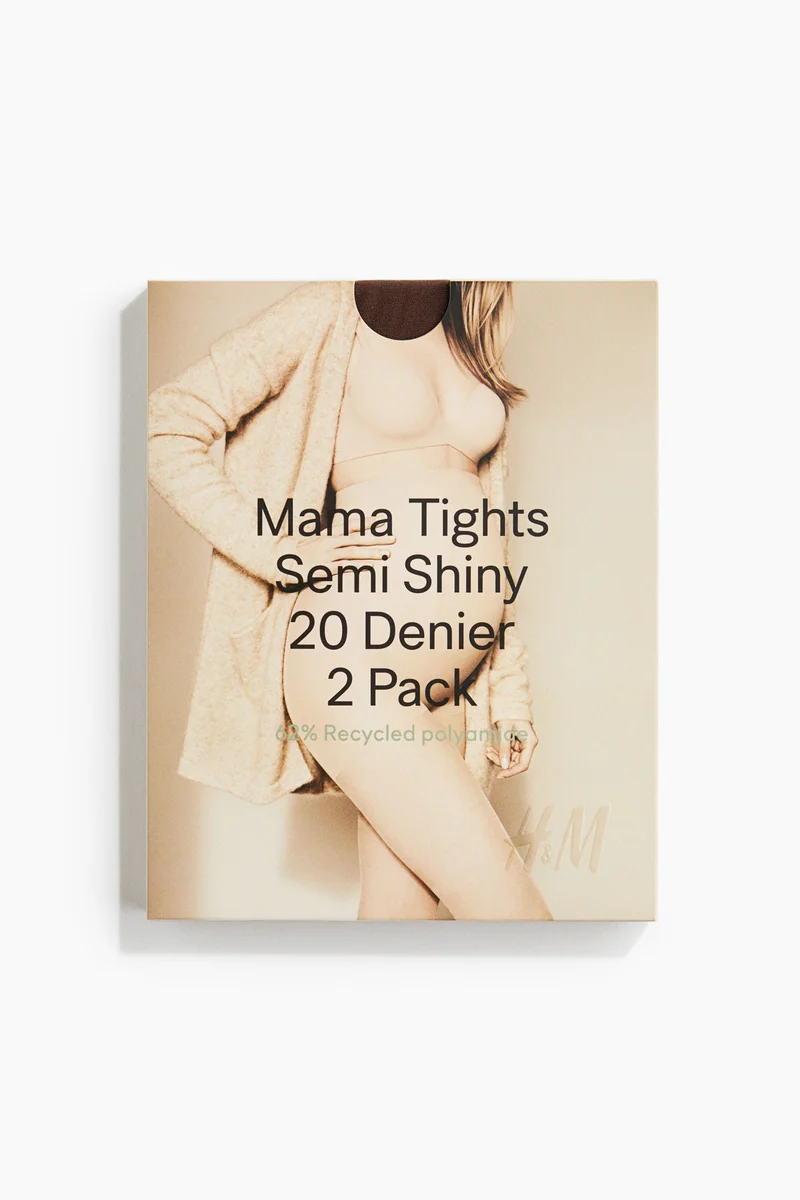 MAMA 2-Pack 20 Denier Tights Pale Beige