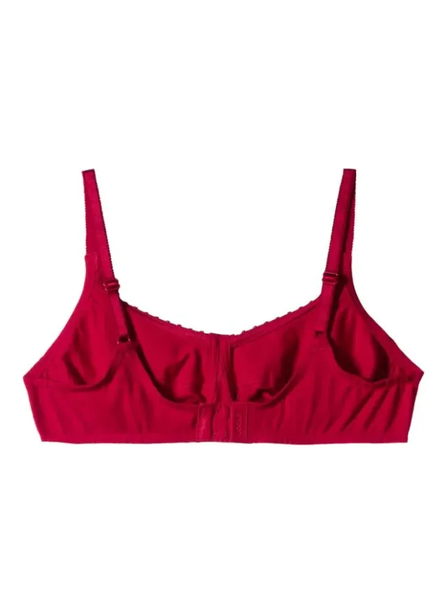 1615 Women's Cotton Full Coverage Wire-free Bra - Red – image 3