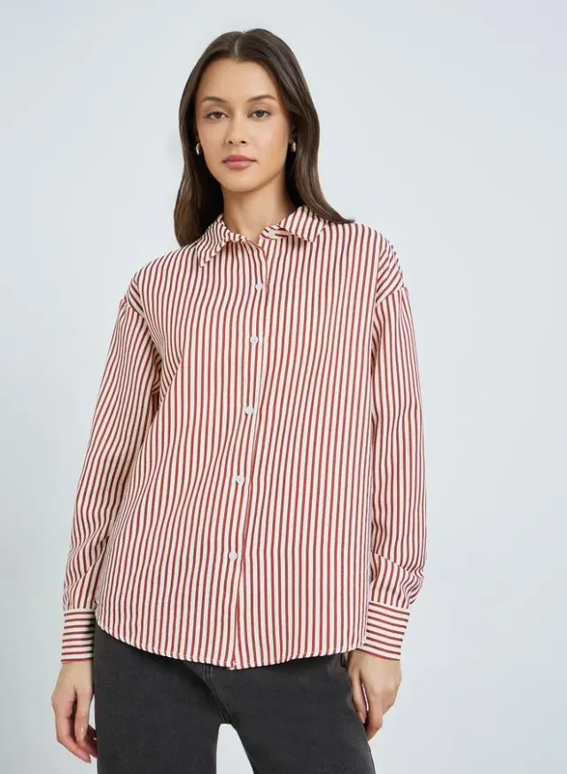 Oversized Striped Long Sleeve Shirt – image 3