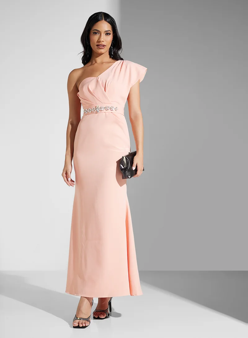 One-Shoulder Evening Gown