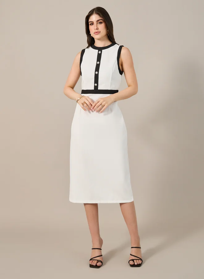 Sleeveless Sheath Dress White