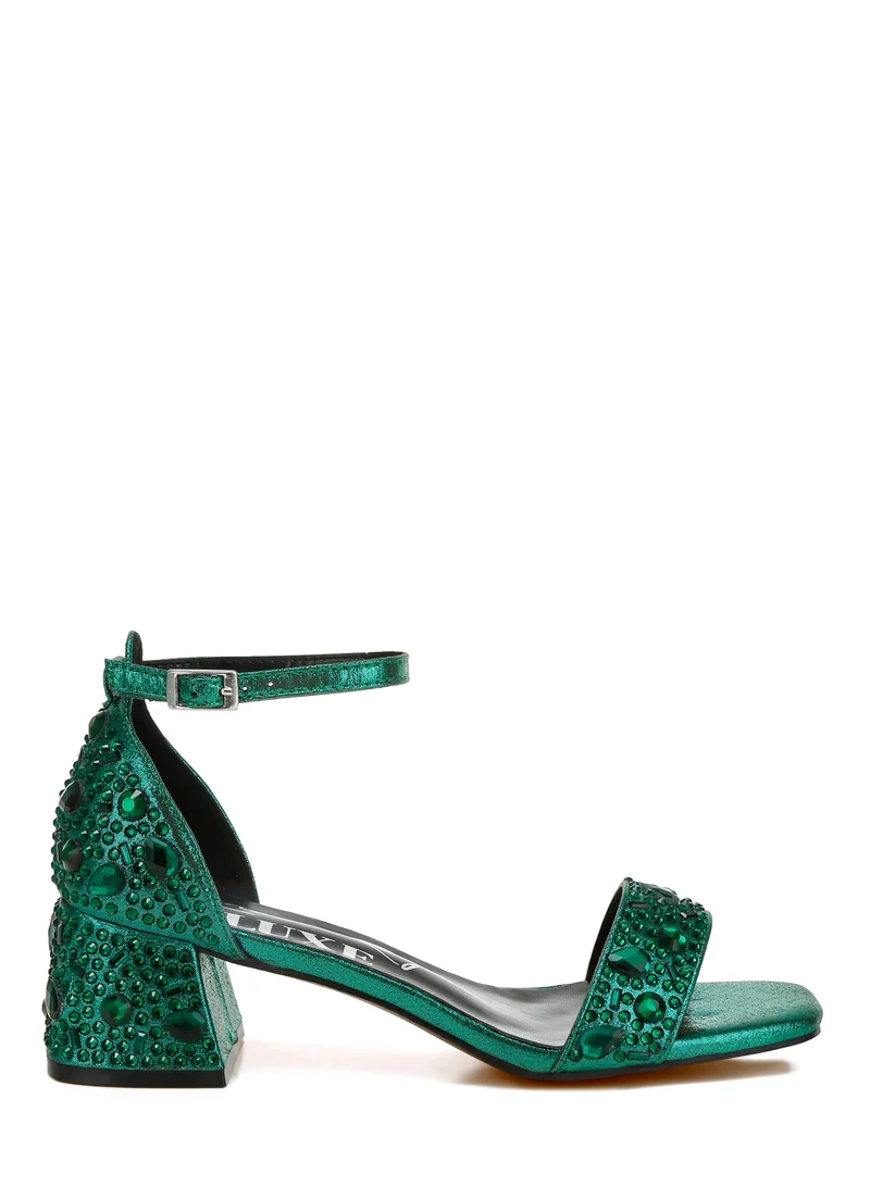 Rhinestone Shimmer Sandals Bronze