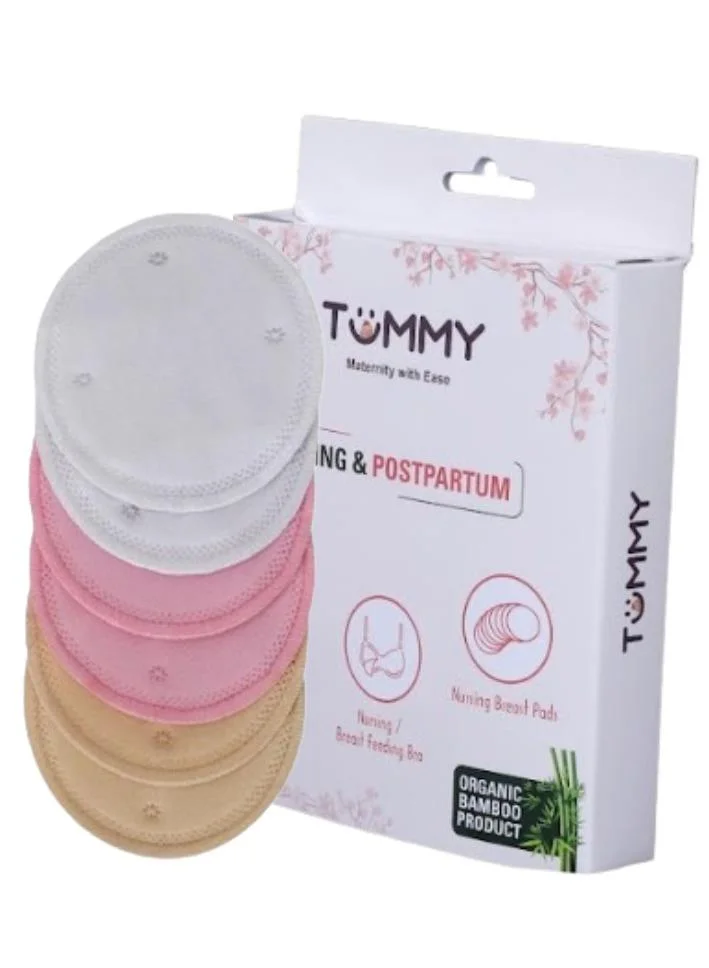 TUMMY Organic Cotton Reusable Nursing Pads 6 Pack White