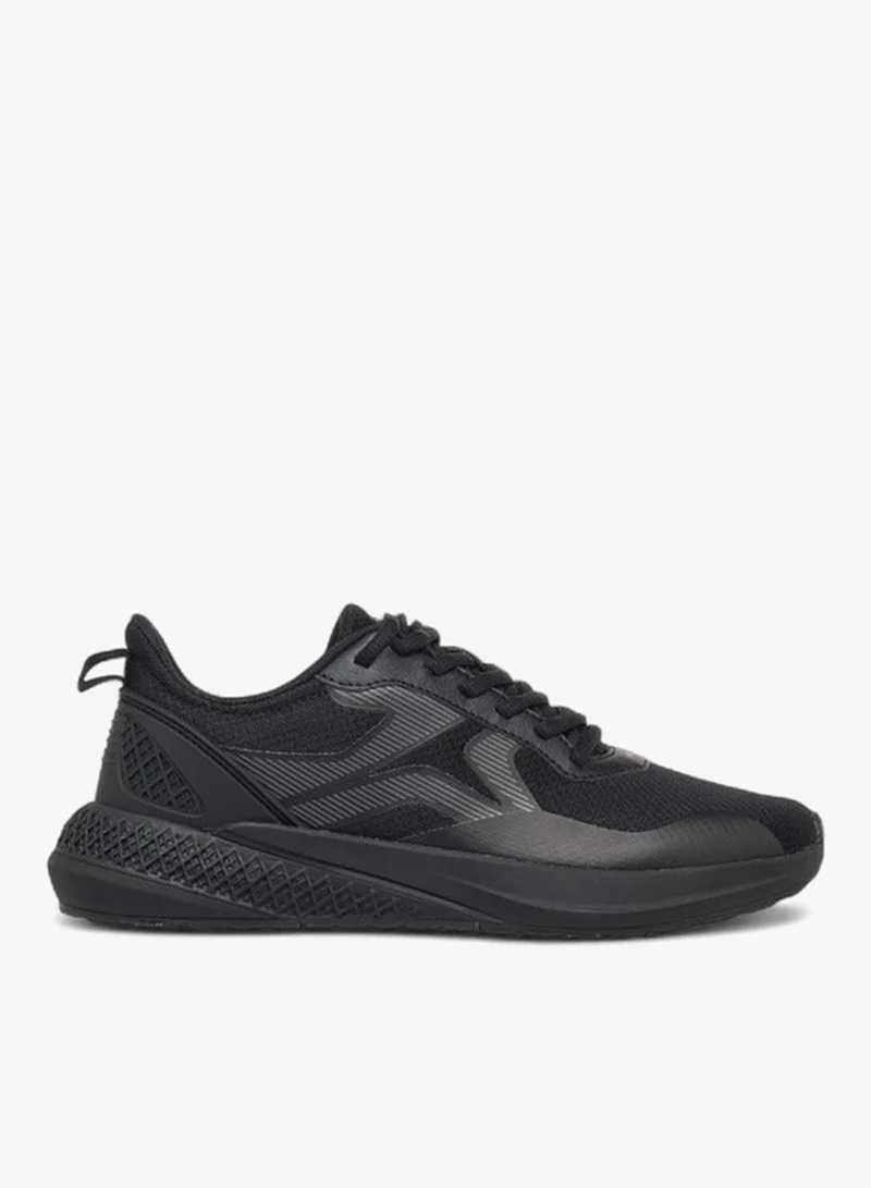 Women's Panelled Lace-Up Sports Shoes Black