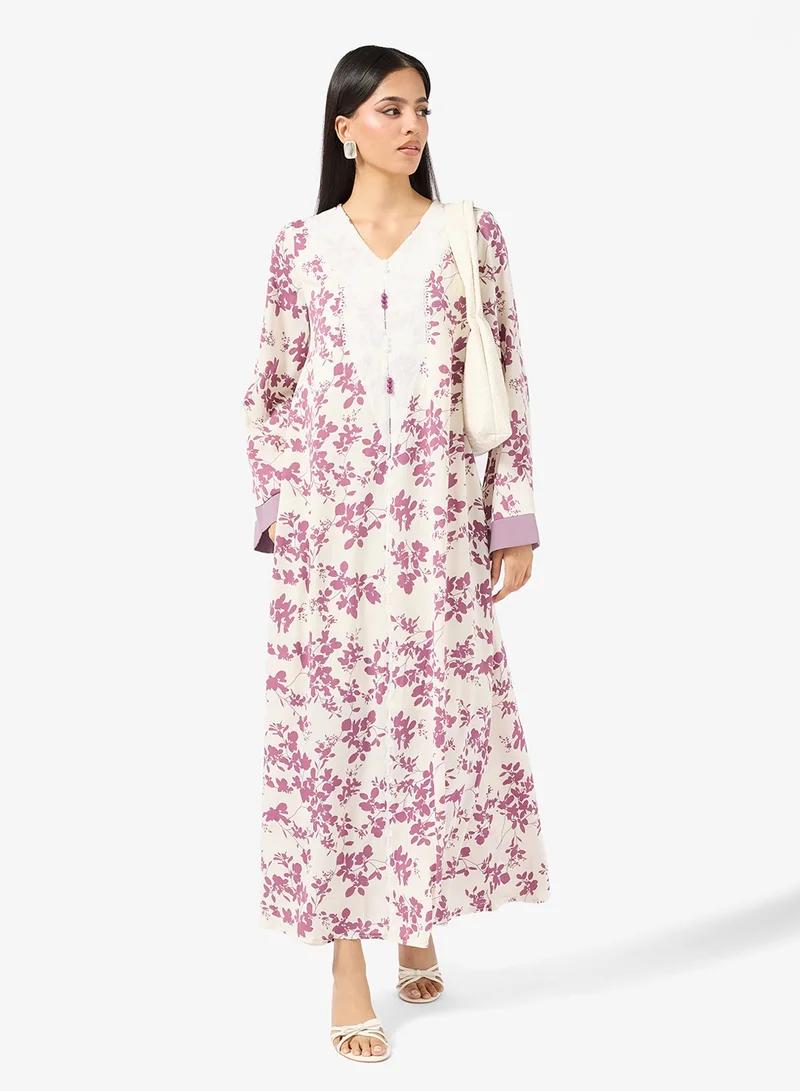 Elegant Printed Jalabiya