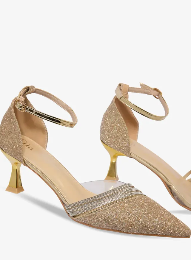 Pointed Toe Mid Heel Pumps Sandy Brown – image 4