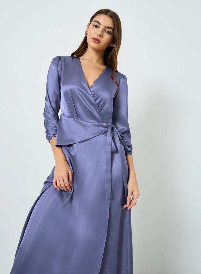 Women's Wrap Maxi Dress Purple