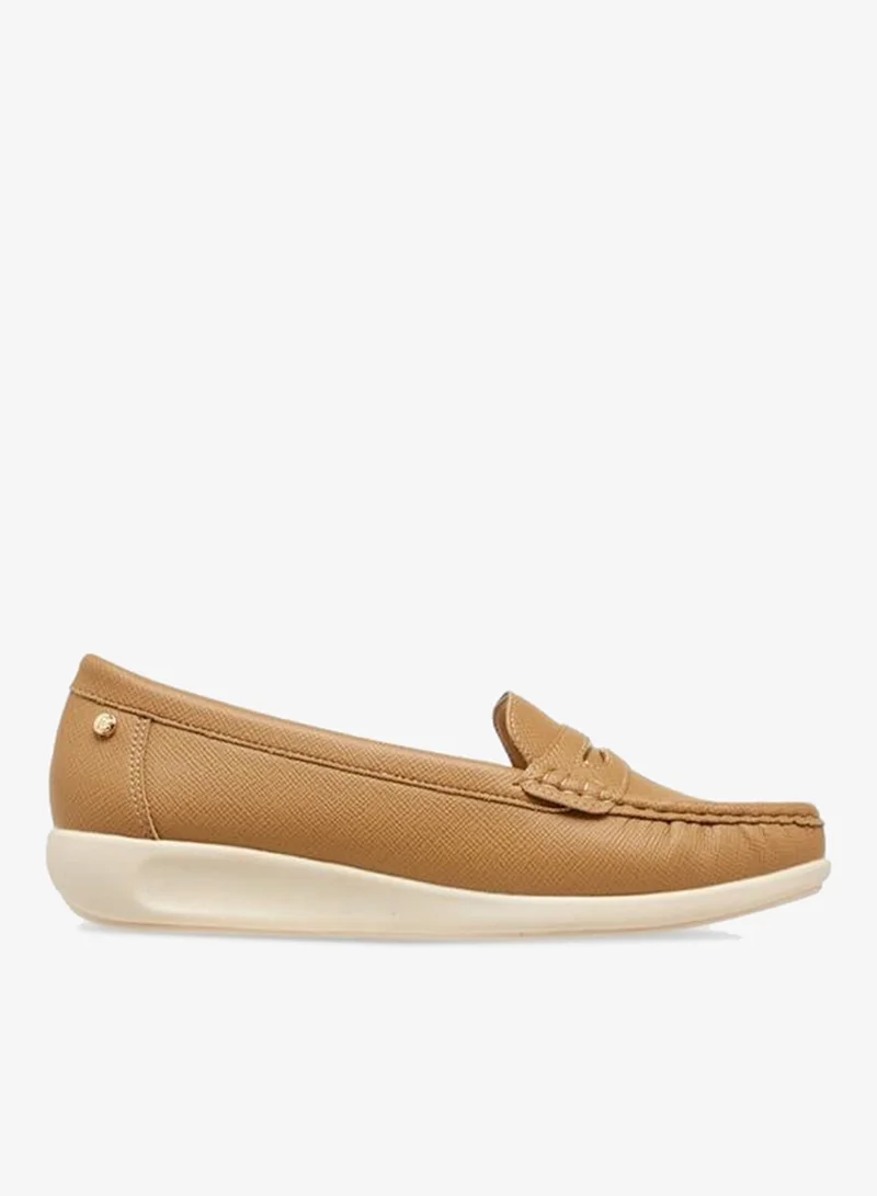 Women's Metal Accent Loafers Beige