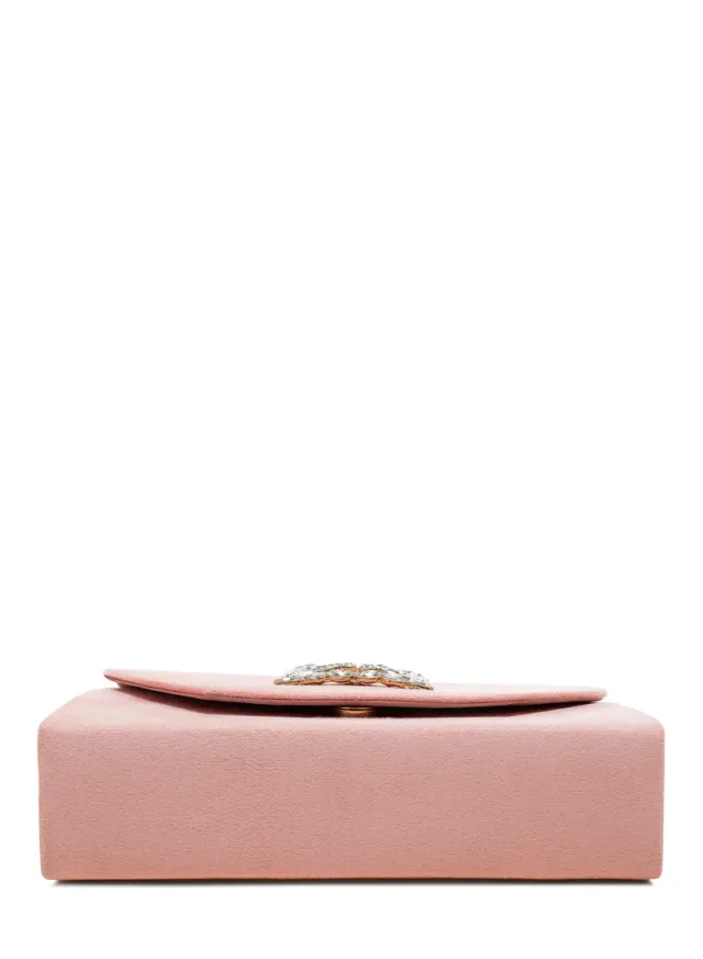 Pink Mini Top Handle Evening Bag with Magnetic Flap Closure – image 4