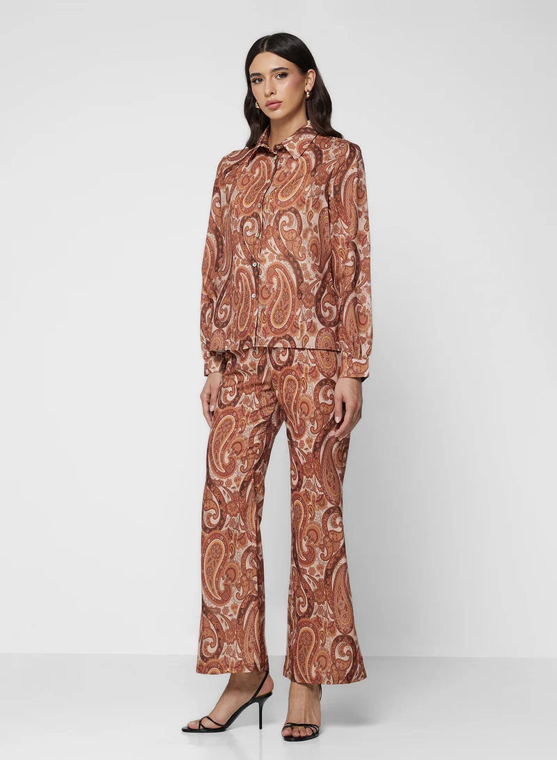 Printed Shirt and Pant Set Sienna