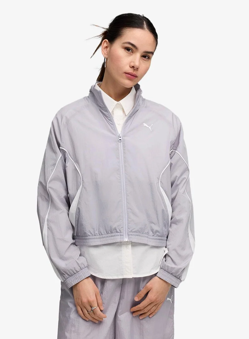 Relaxed Woven Jacket Light Gray